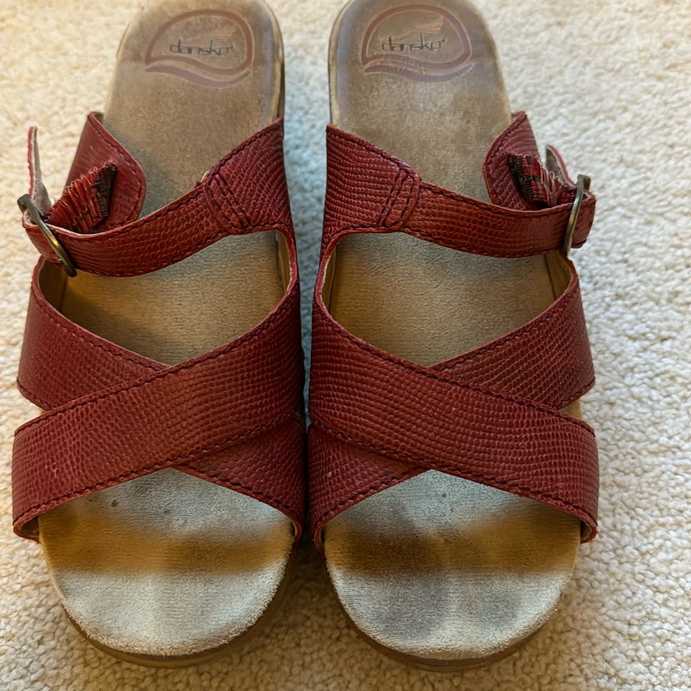 Dansko Sandals, red, size 38